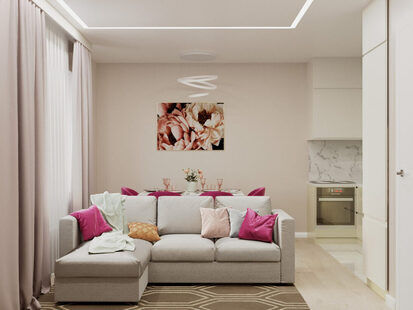 Фото № 1: Дизайн-проект двухкомнатной квартиры 64.65  м² Современный стиль для ЖК Жуков GRAND