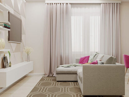 Фото № 4: Дизайн-проект двухкомнатной квартиры 64.65  м² Современный стиль для ЖК Жуков GRAND