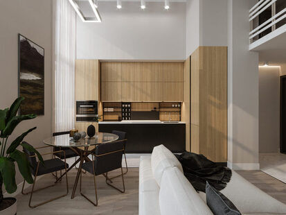 Фото № 6: Дизайн-проект двухкомнатной квартиры 68.14  м² Современный стиль для ЖК Тесла парк