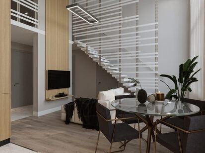 Фото № 4: Дизайн-проект двухкомнатной квартиры 68.14  м² Современный стиль для ЖК Тесла парк