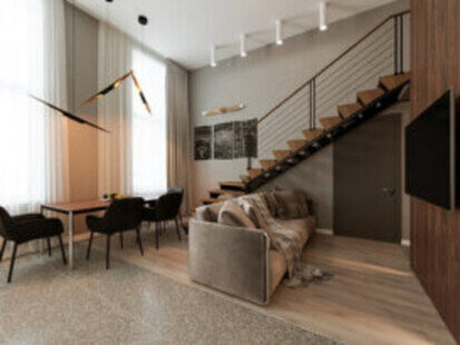 Фото № 6: Дизайн-проект трехкомнатной квартиры 66.5  м² Современный стиль для ЖК Тесла Парк