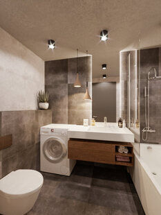 Фото № 5: Дизайн-проект трехкомнатной квартиры 66.5  м² Современный стиль для ЖК Тесла Парк