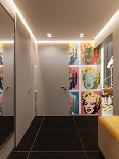 Фото № 4: Дизайн-проект евро двухкомнатной квартиры 38.51  м² Современный стиль для ЖК Тесла Парк