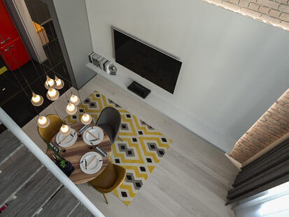 Фото № 6: Дизайн-проект евро двухкомнатной квартиры 38.51  м² Современный стиль для ЖК Тесла Парк