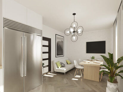 Фото № 3: Дизайн-проект двухкомнатной квартиры 62.2  м² Скандинавский стиль для ЖК  Жуков GRAND