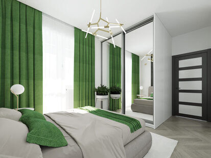 Фото № 5: Дизайн-проект двухкомнатной квартиры 62.2  м² Скандинавский стиль для ЖК  Жуков GRAND