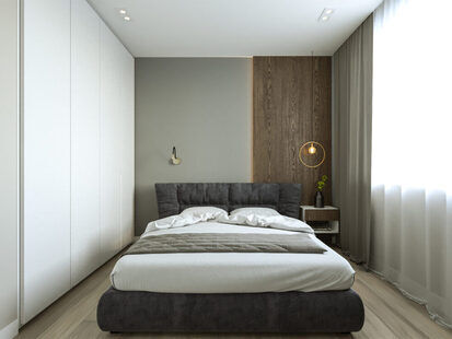 Фото № 6: Дизайн-проект однокомнатной квартиры 64.6  м² Современный стиль для ЖК  Жуков GRAND