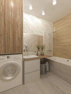 Фото № 4: Дизайн-проект однокомнатной квартиры 64.6  м² Современный стиль для ЖК  Жуков GRAND