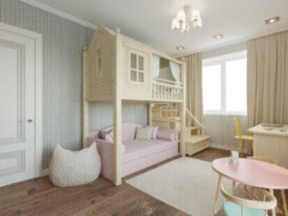 Фото № 2: Дизайн-проект евро трехкомнатной квартиры 61.17  м² стиль Современная классика для ЖК  Жуков GRAND