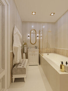 Фото № 6: Дизайн-проект евро трехкомнатной квартиры 61.17  м² стиль Современная классика для ЖК  Жуков GRAND