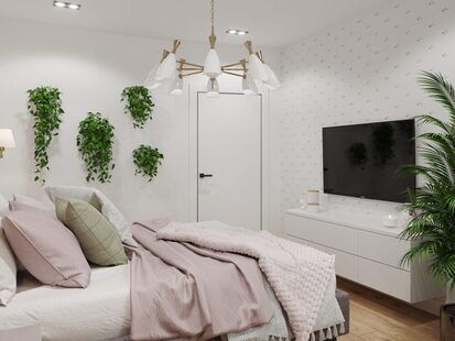 Фото № 5: Дизайн-проект евро трехкомнатной квартиры 56.73  м² Скандинавский стиль для ЖК  Жуков GRAND