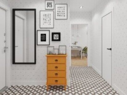 Фото № 4: Дизайн-проект евро трехкомнатной квартиры 56.73  м² Скандинавский стиль для ЖК  Жуков GRAND