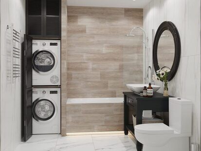 Фото № 6: Дизайн-проект евро трехкомнатной квартиры 56.73  м² Скандинавский стиль для ЖК  Жуков GRAND