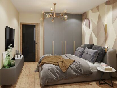 Фото № 6: Дизайн-проект однокомнатной квартиры 38.97  м² стиль Модернизм для ЖК  Жуков GRAND