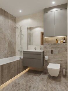 Фото № 3: Дизайн-проект однокомнатной квартиры 38.97  м² стиль Модернизм для ЖК  Жуков GRAND