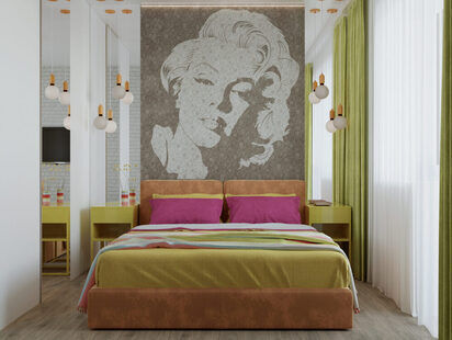 Фото № 2: Дизайн-проект двухкомнатной квартиры 54.1  м² стиль Поп-арт для ЖК  Жуков GRAND