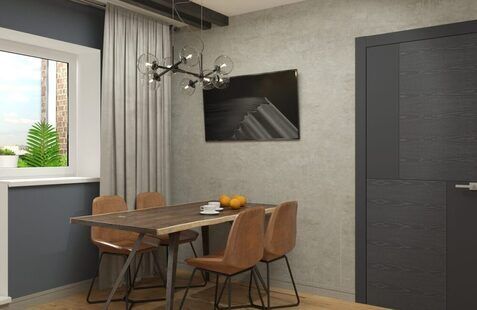 Фото № 6: Дизайн-проект однокомнатной квартиры 42.1  м² стиль Лофт для ЖК  Жуков GRAND