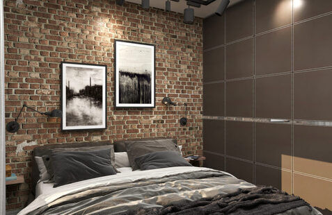 Фото № 3: Дизайн-проект однокомнатной квартиры 42.1  м² стиль Лофт для ЖК  Жуков GRAND