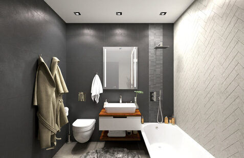 Фото № 2: Дизайн-проект однокомнатной квартиры 42.1  м² стиль Лофт для ЖК  Жуков GRAND