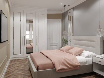 Фото № 5: Дизайн-проект двухкомнатной квартиры 61.1  м² стиль Современная классика для ЖК  Жуков GRAND