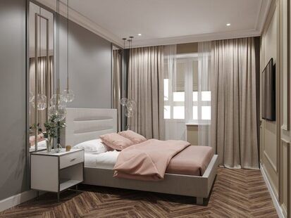 Фото № 3: Дизайн-проект двухкомнатной квартиры 61.1  м² стиль Современная классика для ЖК  Жуков GRAND