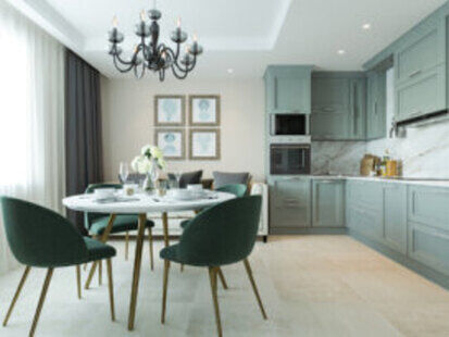 Фото № 4: Дизайн-проект трехкомнатной квартиры 82.1  м² стиль Современная классика для ЖК  Жуков GRAND