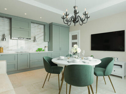 Фото № 1: Дизайн-проект трехкомнатной квартиры 82.1  м² стиль Современная классика для ЖК  Жуков GRAND