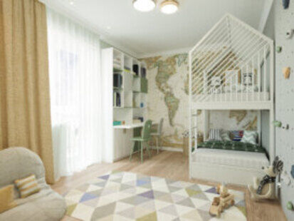 Фото № 6: Дизайн-проект трехкомнатной квартиры 82.1  м² стиль Современная классика для ЖК  Жуков GRAND