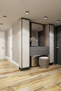 Фото № 3: Дизайн-проект двухкомнатной квартиры 62.42  м² Современный стиль для ЖК Тесла Парк