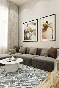 Фото № 4: Дизайн-проект двухкомнатной квартиры 62.42  м² Современный стиль для ЖК Тесла Парк