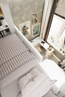 Фото № 2: Дизайн-проект двухкомнатной квартиры 62.42  м² Современный стиль для ЖК Тесла Парк