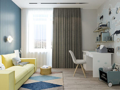 Фото № 5: Дизайн-проект двухкомнатной квартиры 69.6  м² Современный стиль для ЖК Центральный