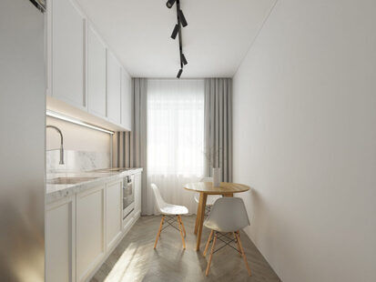 Фото № 5: Дизайн-проект двухкомнатной квартиры 50.74  м² Современный стиль для многоквартирного жилого дома по ул. северная 29а в г. салехард