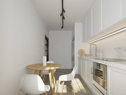 Фото № 3: Дизайн-проект двухкомнатной квартиры 50.74  м² Современный стиль для многоквартирного жилого дома по ул. северная 29а в г. салехард