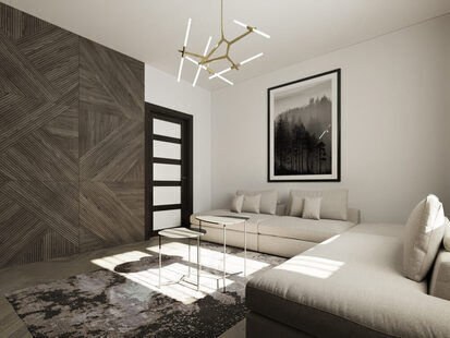 Фото № 6: Дизайн-проект двухкомнатной квартиры 50.74  м² Современный стиль для многоквартирного жилого дома по ул. северная 29а в г. салехард