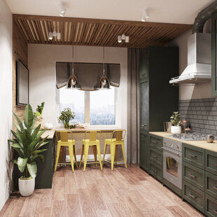 Фото № 6: Дизайн-проект однокомнатной квартиры 35.38  м² Современный стиль для многоквартирного жилого дома по ул. северная 29а в г. салехард