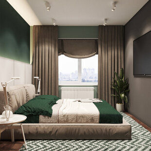 Фото № 5: Дизайн-проект однокомнатной квартиры 35.38  м² Современный стиль для многоквартирного жилого дома по ул. северная 29а в г. салехард