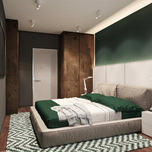 Фото № 2: Дизайн-проект однокомнатной квартиры 35.38  м² Современный стиль для многоквартирного жилого дома по ул. северная 29а в г. салехард