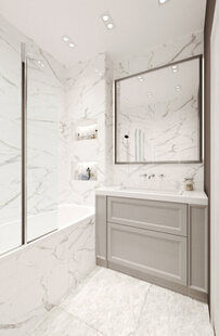 Фото № 4: Дизайн-проект однокомнатной квартиры 35.38  м² Современный стиль для многоквартирного жилого дома по ул. северная 29а в г. салехард