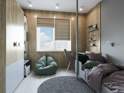 Фото № 2: Дизайн-проект однокомнатной квартиры 61.44  м² Современный стиль для многоквартирного жилого дома по ул. северная 29а в г. салехард