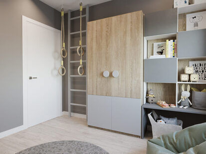 Фото № 5: Дизайн-проект однокомнатной квартиры 61.44  м² Современный стиль для многоквартирного жилого дома по ул. северная 29а в г. салехард