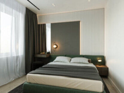 Фото № 4: Дизайн-проект однокомнатной квартиры 61.44  м² Современный стиль для многоквартирного жилого дома по ул. северная 29а в г. салехард