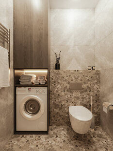 Фото № 6: Дизайн-проект однокомнатной квартиры 61.44  м² Современный стиль для многоквартирного жилого дома по ул. северная 29а в г. салехард