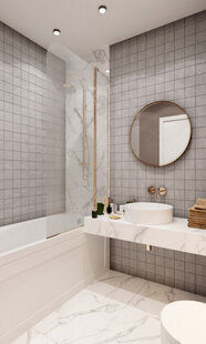 Фото № 2: Дизайн-проект однокомнатной квартиры 38.53  м² Современный стиль для многоквартирного жилого дома по ул. северная 29а в г. салехард