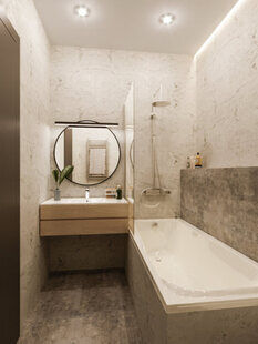 Фото № 5: Дизайн-проект двухкомнатной квартиры 61.38  м² Современный стиль для многоквартирного жилого дома по ул. северная 29а в г. салехард