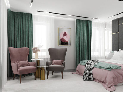 Фото № 4: Дизайн-проект евро трехкомнатной квартиры 65.6  м² Современный стиль для ЖК Мозаика