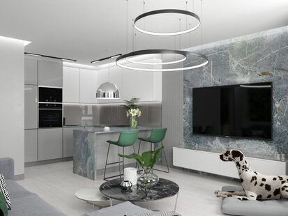 Фото № 6: Дизайн-проект евро трехкомнатной квартиры 65.6  м² Современный стиль для ЖК Мозаика