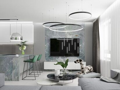 Фото № 2: Дизайн-проект евро трехкомнатной квартиры 65.6  м² Современный стиль для ЖК Мозаика