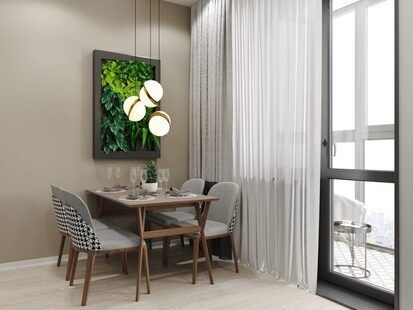 Фото № 2: Дизайн-проект двухкомнатной квартиры 64.35  м² Современный стиль для ЖК BRAER PARK