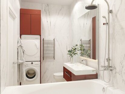 Фото № 4: Дизайн-проект однокомнатной квартиры 41.15  м² Современный стиль для ЖК BRAER PARK